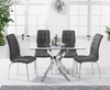 Ex-display Denver 120cm Rectangular Glass Dining Table with 4 GREY Calgary Chairs