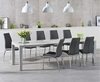 Ex-display Joseph Extending Light Grey High Gloss Dining Table with 6 GREY Cavello Chairs