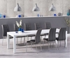 Ex-display Joseph Extending White High Gloss Dining Table with 4 BLACK Calgary Chairs