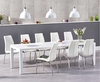 Ex-display Joseph Extending White High Gloss Dining Table with 4 WHITE Cavello Chairs