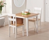 Ex-display Manhattan 75cm Extending White And Oak Table With TWO Chiltern Chairs