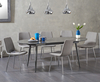 Ex-display Olivia Extending Dark Grey High Gloss Dining Table with 4 LIGHT GREY Helsinki Fabric Chairs