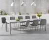 Joseph Extending Light Grey High Gloss Dining Table With 10 Grey Helsinki Fabric Chrome Chairs