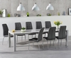Joseph Extending Light Grey High Gloss Dining Table With 8 Brown Calgary Chairs
