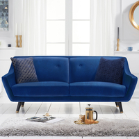 Lance 3 Seater Sofa in Blue Velvet