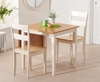 Manhattan 75cm Extending Cream And Oak Table With Chiltern Chairs - Cream,  2 Chairs