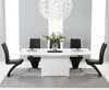 Modena 150cm White High Gloss Extending Dining Table with 4 Hampstead Chairs