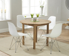 Oxford 90cm Solid Oak Drop Leaf Extending Dining Table with Charles Eames Style DSR Eiffel Chairs