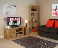 Rhone Solid Oak Narrow Bookcase