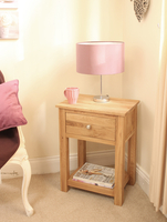 Rhone Solid Oak One Drawer Lamp Table