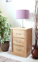 Rhone Solid Oak Three Drawer Lamp Table