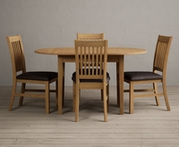 Warwick Solid Oak Extending Dining Table With 4 Oak Warwick Chairs