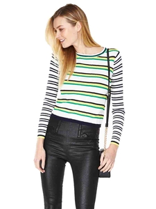 V By Very Crew Neck Contrast Striped Jumper