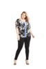 V By Very Curve Cold Shoulder Printed Blouse