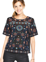 V By Very Embroidered Shell Top