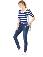 V By Very Fine Knit Stripe Collared Jumper