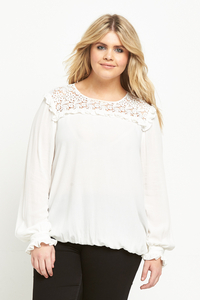 V By Very Lace Yoke Woven Blouse