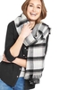 V By Very Reversible Check Herringbone Blanket Scarf