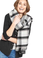 V By Very Reversible Check Herringbone Blanket Scarf
