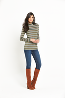 V By Very Stripe Jersey Turtle Neck Top