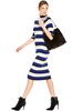 V By Very Stripe Turtleneck Midi Dress