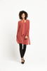 V By Very Tie Neck Tunic Top Rust