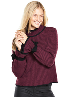 V By Very Tie Sleeve Contrast Tipping Jumper