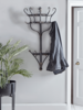 Aged Metal Wall Mounted Coat Rack