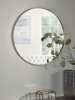 Antique Brass Slim Frame Round Mirror - Extra Large