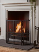 Black Iron Panel Fire Screen