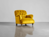 Buttoned Armchair Moss Cotton Velvet