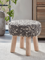 Chunky Grey Felted Stool