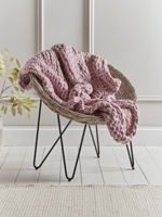 Chunky Knit Throw - Rose