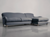Cosy Chaise French Blue Linen - Right Hand Facing
