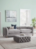 Dora Buttoned Four Seater Sofa - Moss Velvet