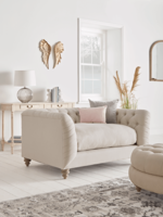 Dora Buttoned Loveseat - Deep Grey Velvet