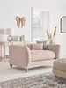 Dora Buttoned Loveseat - Mallow Linen Cotton Blend