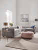 Dora Buttoned Modular Corner Sofa Birch Linen Cotton Blend - Left Hand Facing
