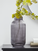 Fluted Glass Vase - Grey