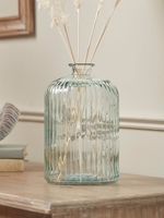 Fluted Recycled Glass Bottle Vase