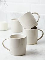 Four Dip Glaze Mugs - Soft White