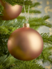 Four Large Handblown Glass Baubles - Amber