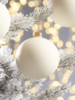 Four Large Handblown Glass Baubles - Cream