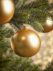 Four Large Handblown Glass Baubles - Gold