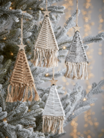 Four Macrame Hanging Trees