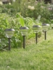 Four Solar Tiered Stake Lights