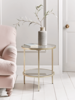 Glass Display Side Table - Soft Gold