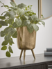 Gold Standing Planter - Fluted