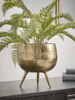 Gold Standing Planter - Round