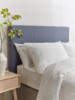 Indigo Washed Linen Replacement Headboard Cover - Kingsize